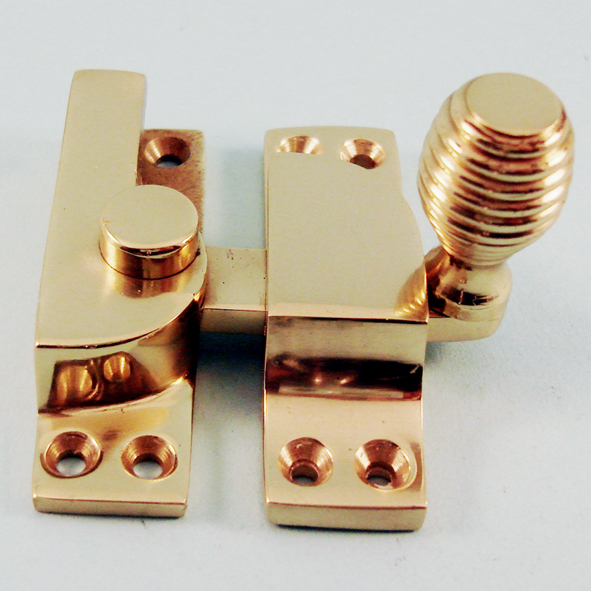 THD103/PB • Non-Locking • Polished Brass • Straight Arm Old Beehive Knob Sash Fastener